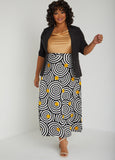 Circle Print Scuba Maxi Skirt