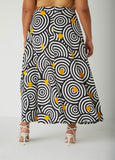 Circle Print Scuba Maxi Skirt