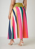 Striped Scuba Maxi Skirt