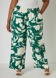 Floral Print Satin Wide Leg Pants