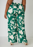 Floral Print Satin Wide Leg Pants