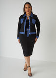 Plus Size Crepe Skirt Plus Size Denim Pencil Skirts Two Piece Sets