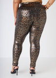 Animal Print Foiled Leggings