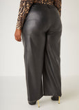 Faux Leather Straight Leg Trousers