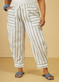 Striped Linen Blend Joggers