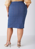 Plaid Twill Pencil Skirt