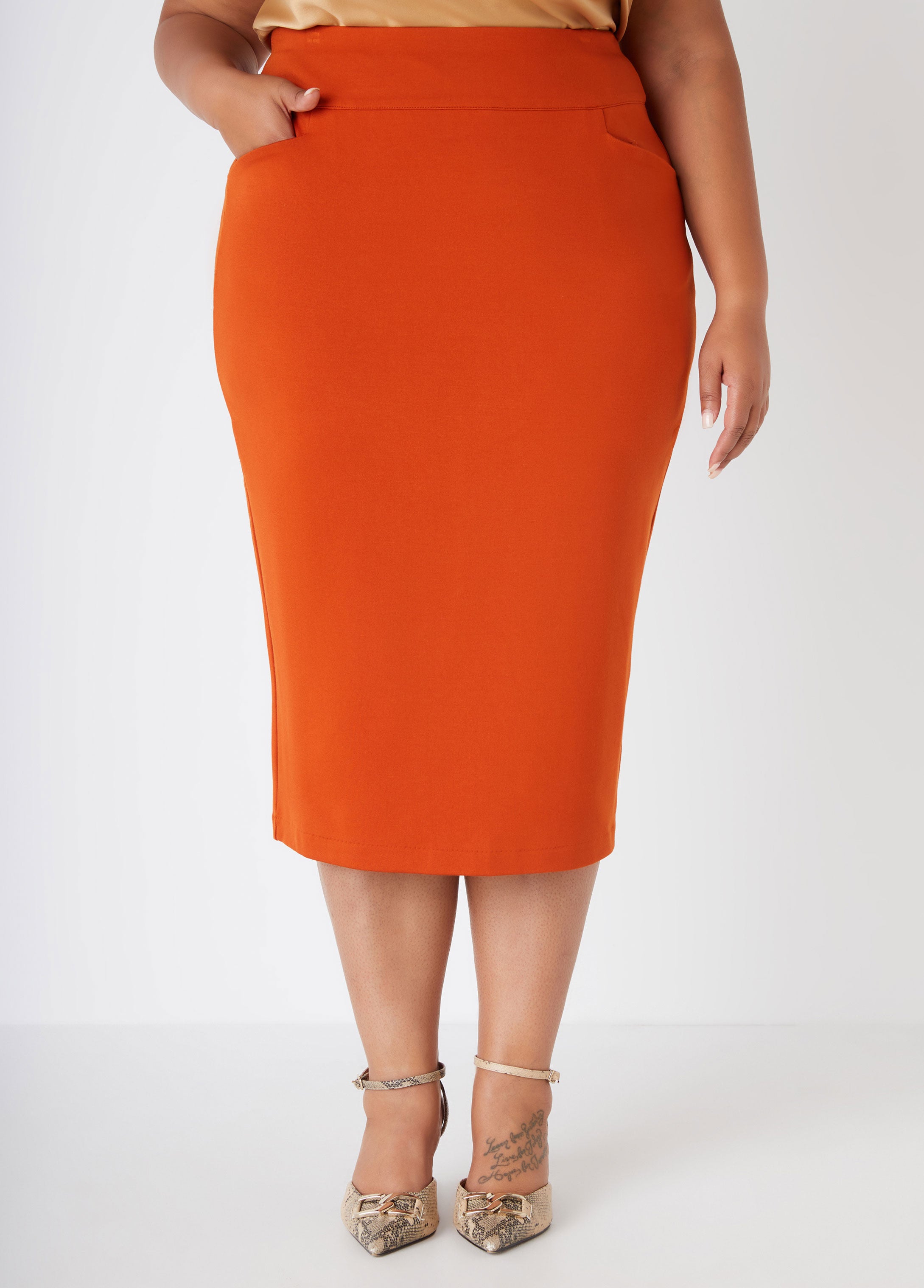 Plus Size Midi Skirt Plus Size Ponte Skirt Set Plus Size Pencil Skirt