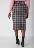 Plaid Knit Pencil Skirt