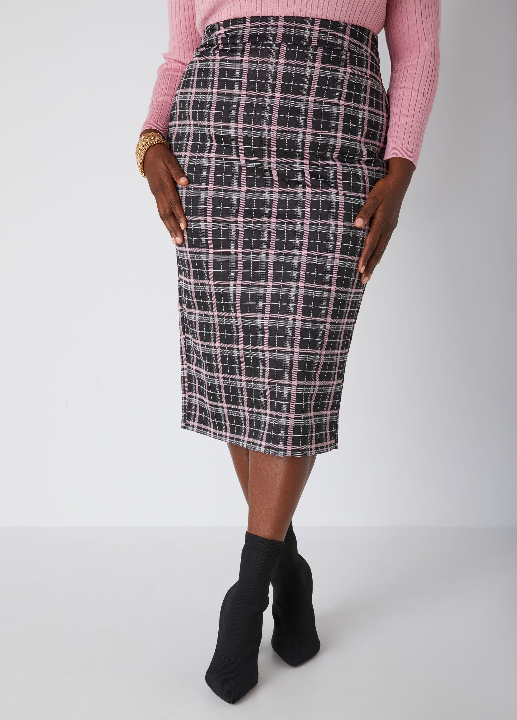 Plus Size Midi Skirt Plus Size Plaid Skirt Plus Size Pencil Skirt Set