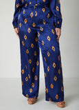 Diamond Print Wide Leg Pants