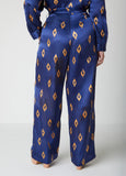 Diamond Print Wide Leg Pants