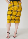 Plaid Pencil Skirt