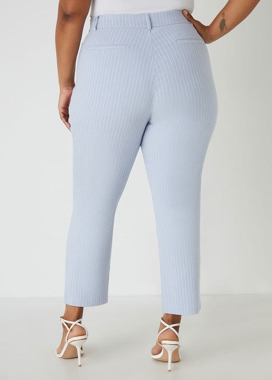 Striped High Rise Ankle Pants