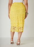 Corded Lace Midi Skirt