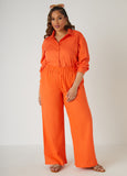 Plus Size High Rise Linen Blend Pants