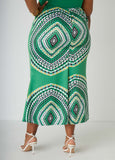 Circle Print Satin Maxi Skirt