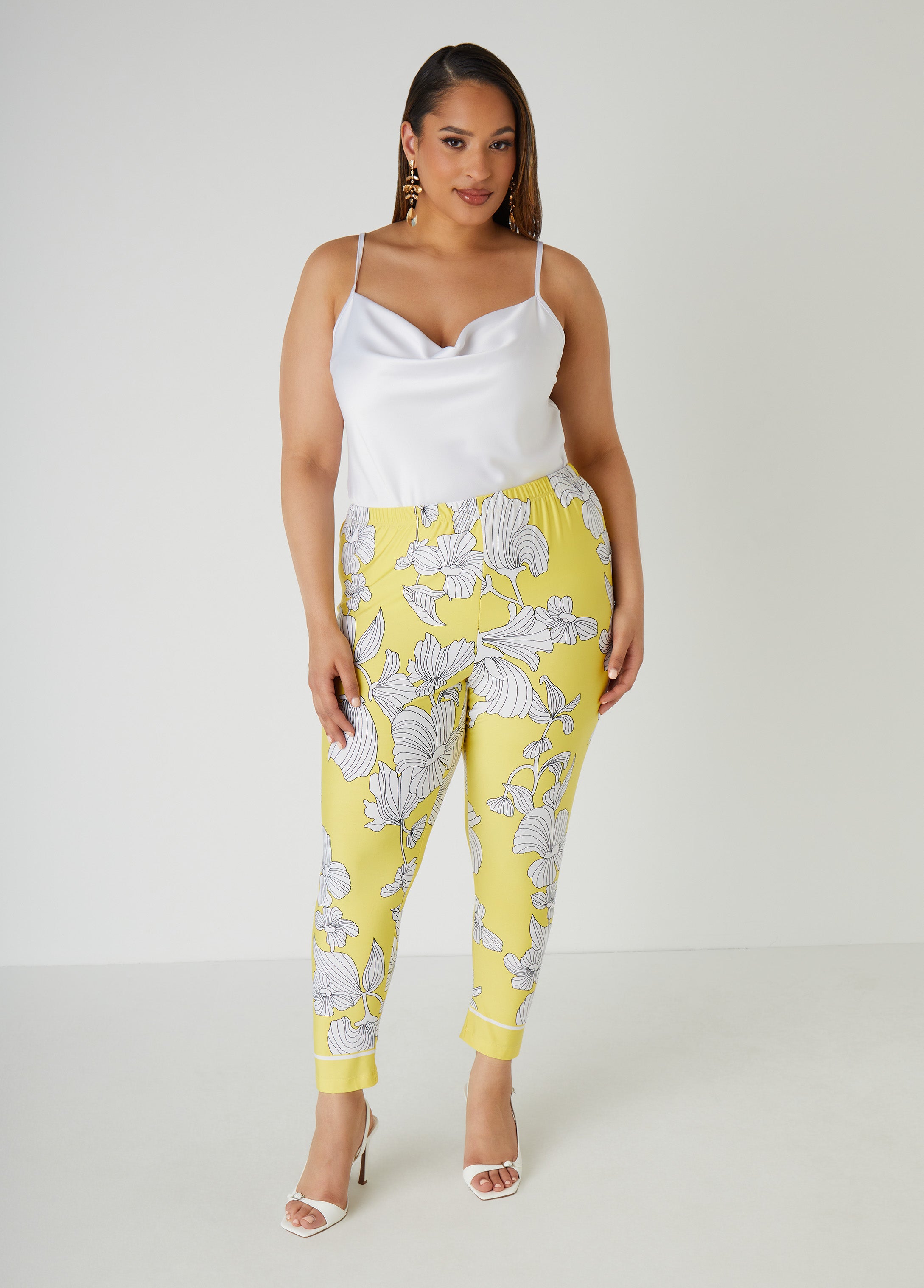 Plus Size Floral Print Leggings Plus Size Pants Plus Size Matching Sets