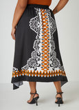 Printed Satin Maxi Skirt