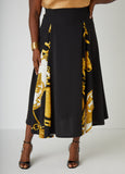 Plus Size Status Print Maxi Skirt Plus Size A Line Skirt