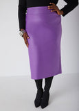 Plus Size Vegan Leather Midi Skirts Pull On Skirt Plus Size Skirts