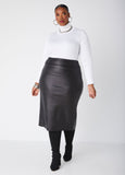 Plus Size Vegan Leather Midi Skirts Faux Leather Skirt Plus Size Skirts