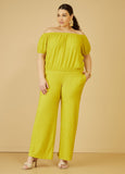 Plus Size textured straight leg pants plus size summer pants set