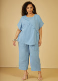 Cropped Cotton Gauze Pants