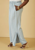 Slit Hem Cotton Gauze Pants