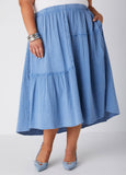 Cotton Gauze Midaxi Skirt