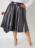 Faux Leather A Line Skirt