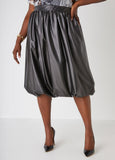 Faux Leather Bubble Skirt