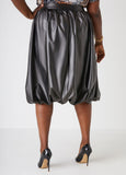 Faux Leather Bubble Skirt