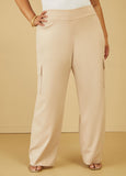 Crepe Straight Leg Cargo Pants