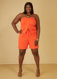 Pleated Stretch Crepe Shorts