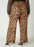 Animal Print Straight Leg Trousers