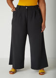 Plus Size Pleated Wide Leg Trousers