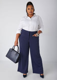 High Rise Ponte Wide Leg Pants