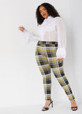 High Rise Plaid Pull On Leggings