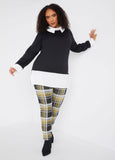 High Rise Plaid Pull On Leggings