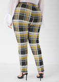 High Rise Plaid Pull On Leggings