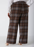 High Waist Plaid Wide Leg Pants