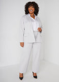 Plus Size Straight Leg Trousers Plus Size High Waist Pants Suit Set