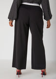 Poplin Trimmed Wide Leg Pants