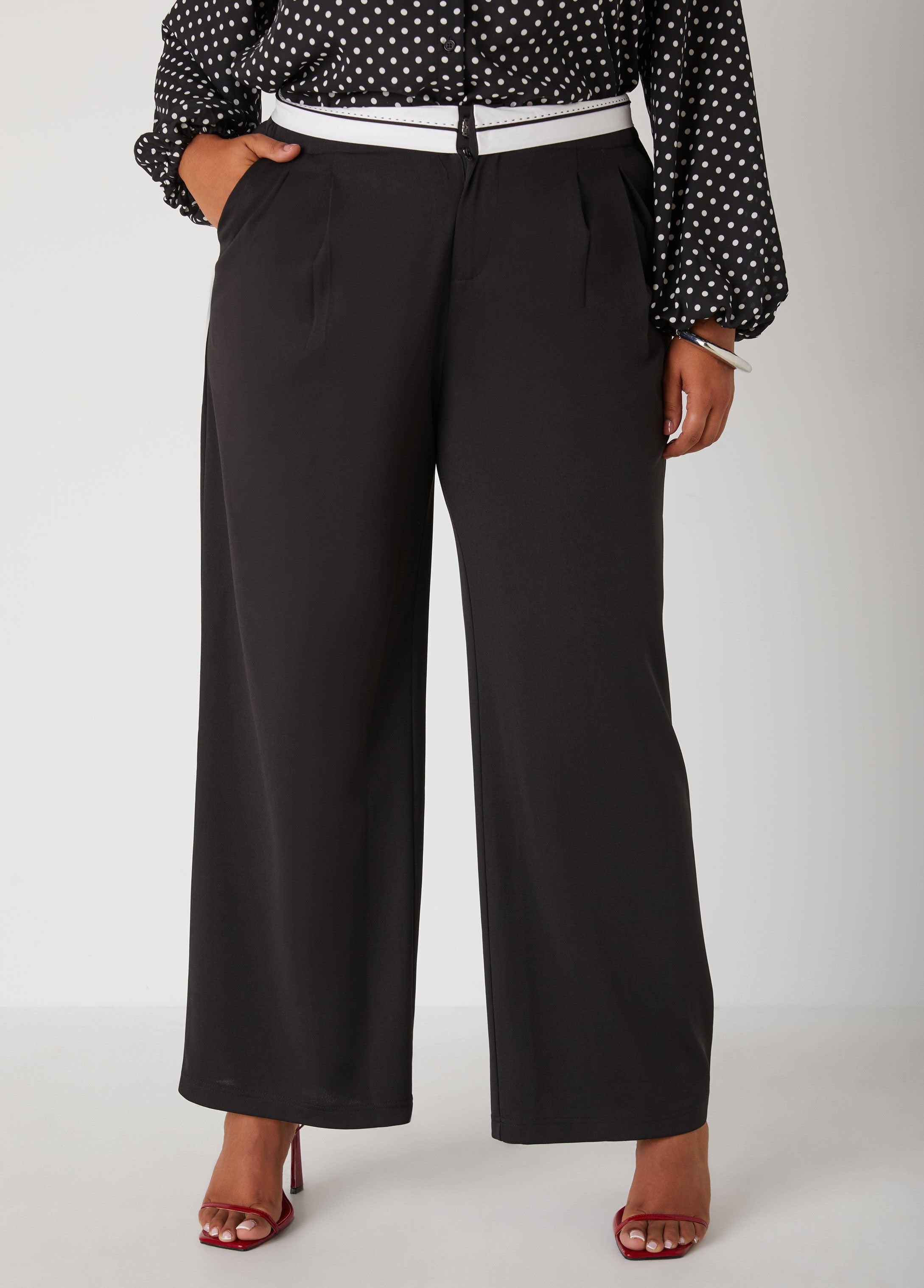 Plus Size Crepe Plus Size Fashion Pants Plus Size Two Piece Set