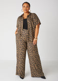 Animal Print Wide Leg Pants