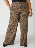 Plus Size wide leg pants plus size fashion leopard pants set