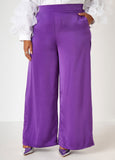 Satin High Rise Wide Leg Pants