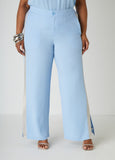 Metallic Trimmed Split Side Pants