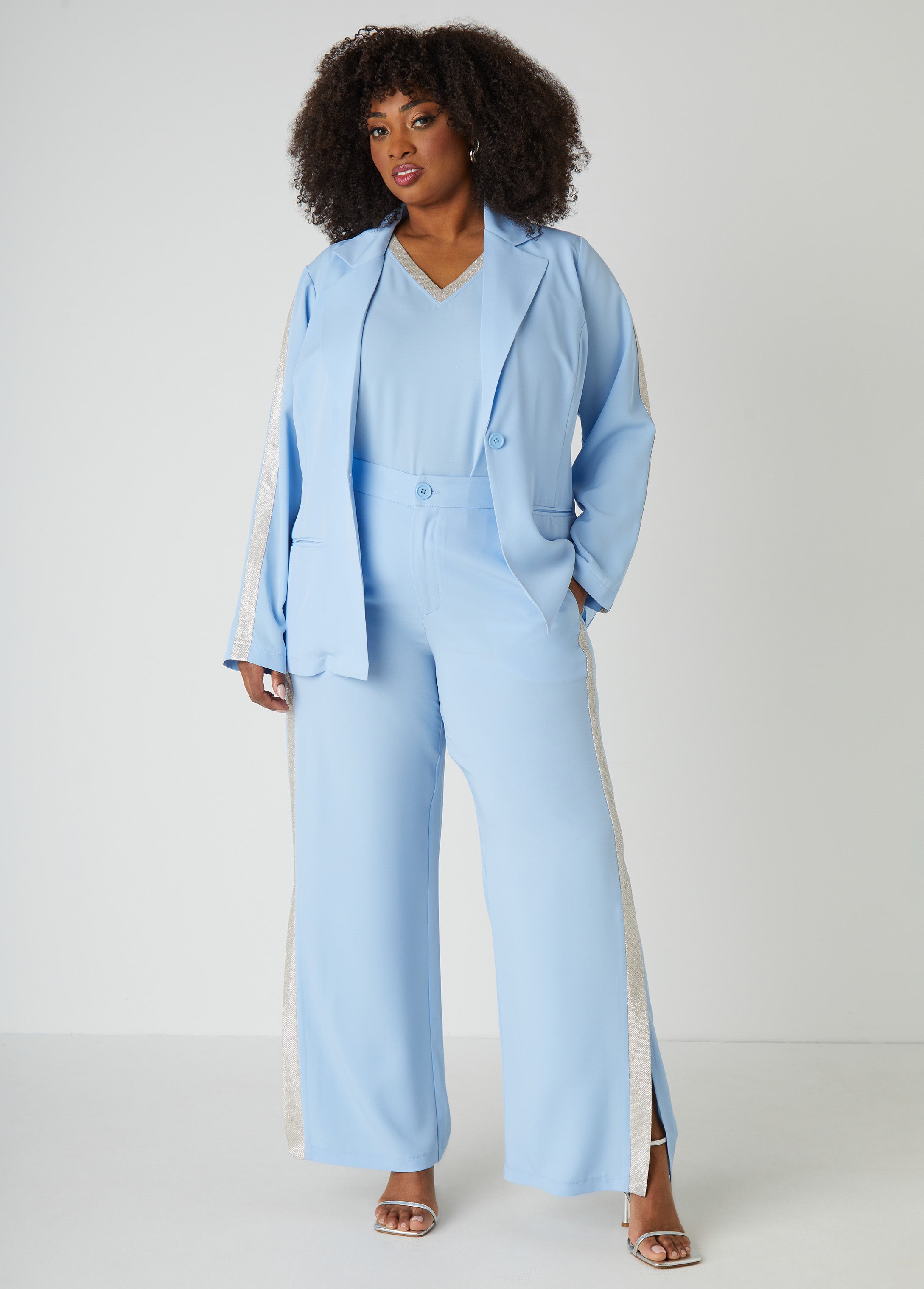 Plus Size Pants Plus Size Work Trousers Plus Size Three Piece Set