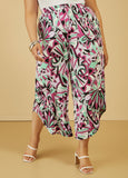 Cropped Abstract Print Pants